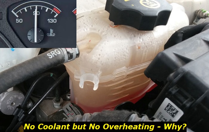 no coolant in car but no overheating